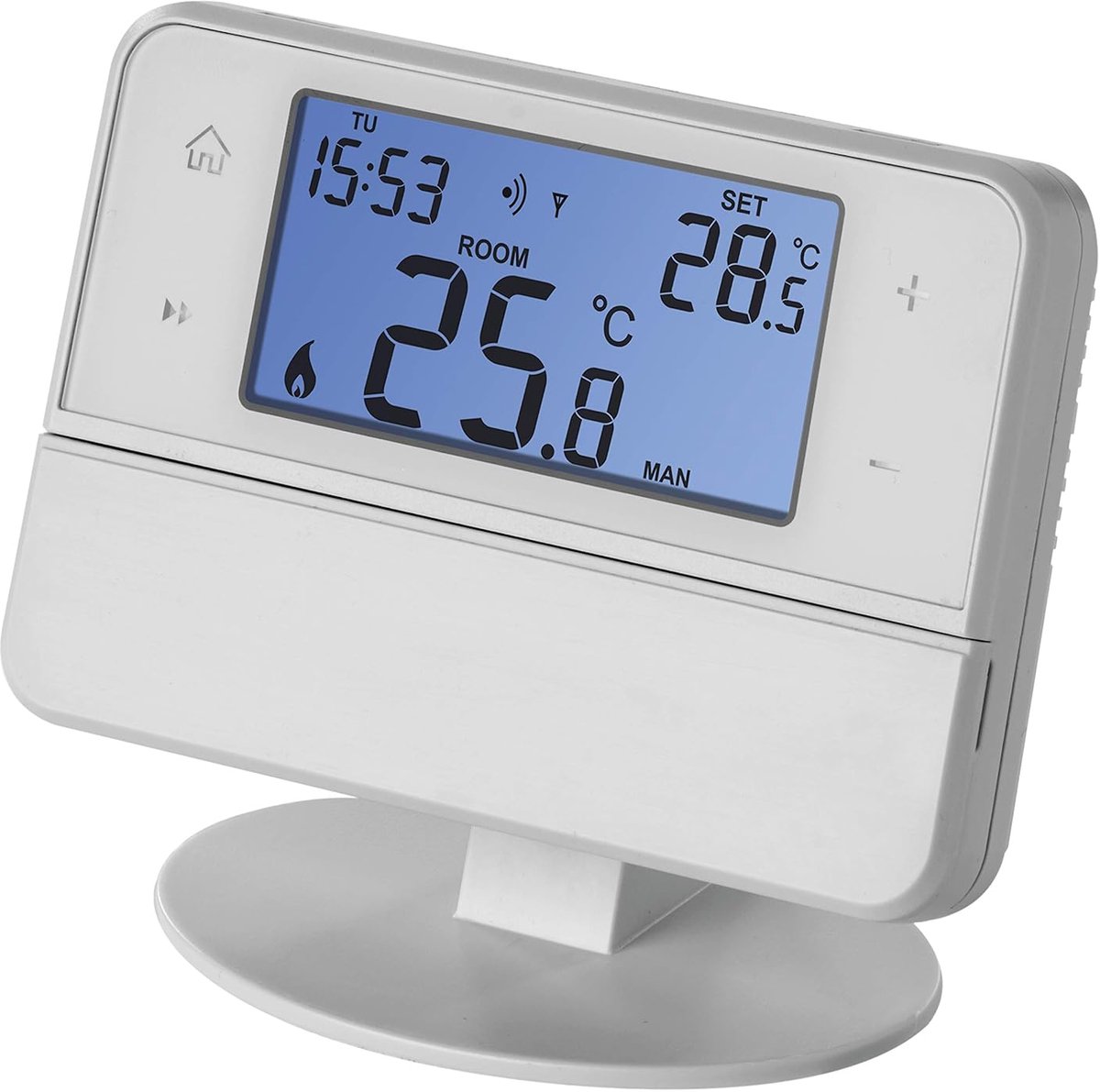 Draadloze kamerthermostaat met OpenTherm-ondersteuning, programmeerbaar, voor verwarmingssystemen - Zender+ontvanger - Kamertemperatuurregelaar - Opbouwmontage
