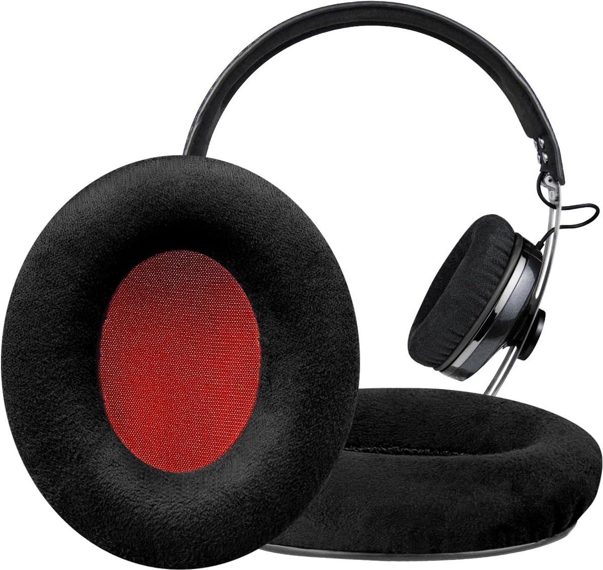 Oorkussens Vervanging voor Sennheiser Momentum On-Ear, HD1 Hoofdtelefoon - Ruisonderdrukkende Earpads Cushions met Hoge Dichtheid Schuim - Momentum OE Microvezel Zwart