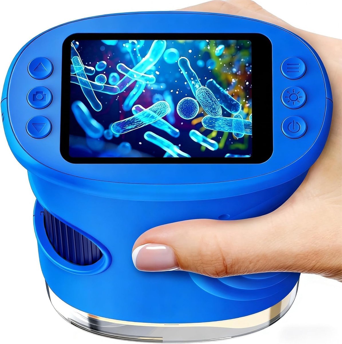 Handmatig Digitaal Microscoop voor Kinderen, 1080P HD 2,0" Scherm Zakmicroscoop, Microscoop LED-verlichting - Aansluiting op PC, Mini-microscoop voor buiten, Cadeau voor kinderen van 4-12 jaar