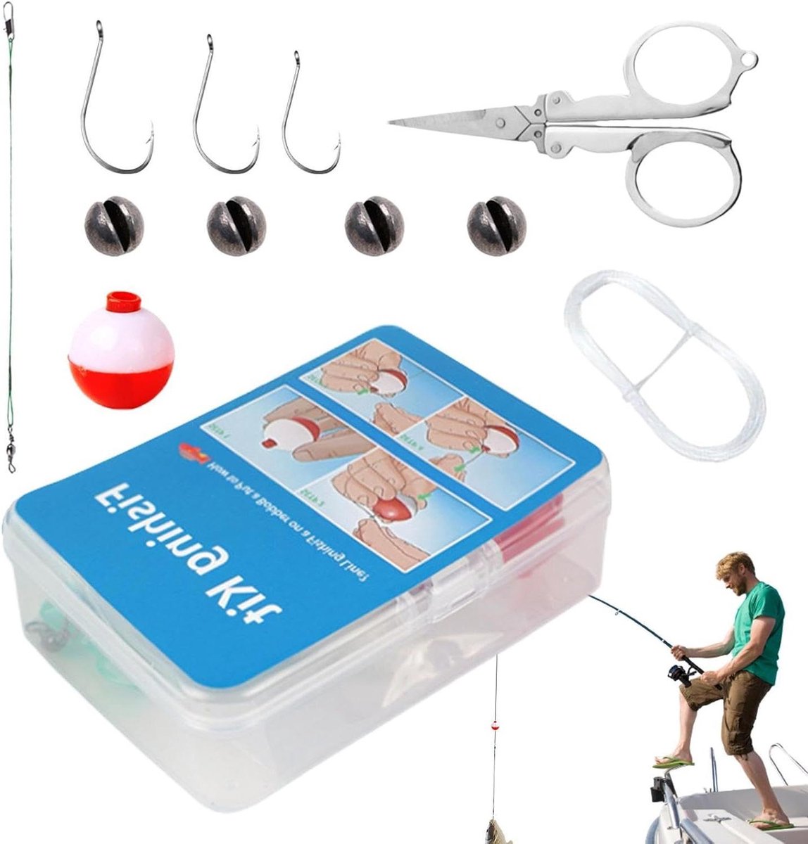 Visuitrusting Set - Hengel Accessoires - Vissen in Meren - 24-delige Complete Set - 9.5 x 6.5 x 3.2 cm