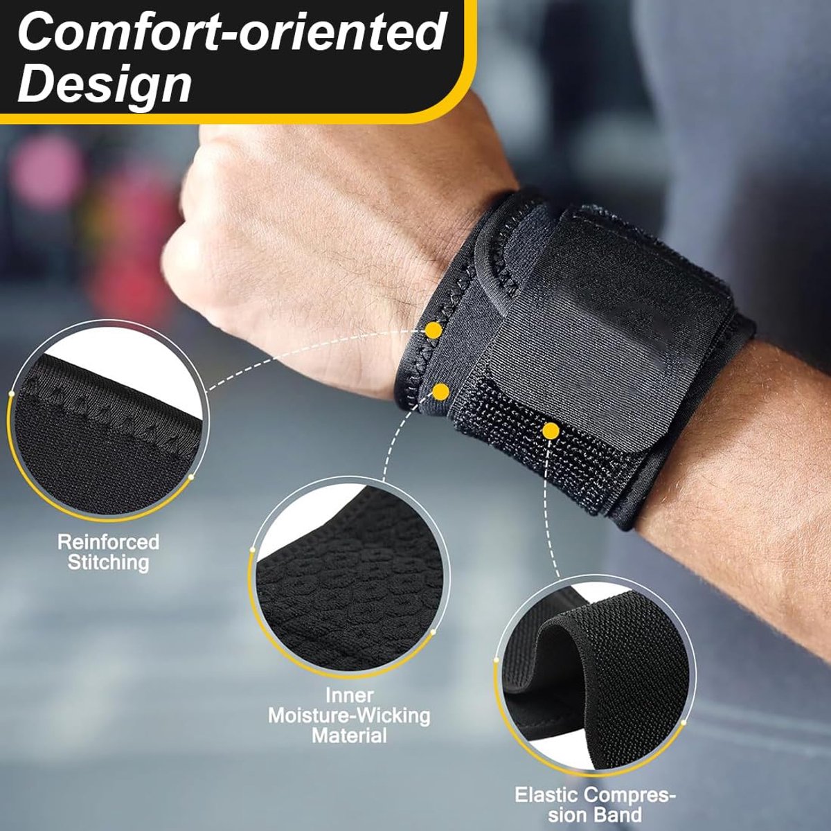 1 paar orthopedische polsbandages, tennis, orthopedische polsbandages, polsbandage voor peesschedeontsteking, polsbandage, elastische polssteun voor sport, peesschedeontsteking