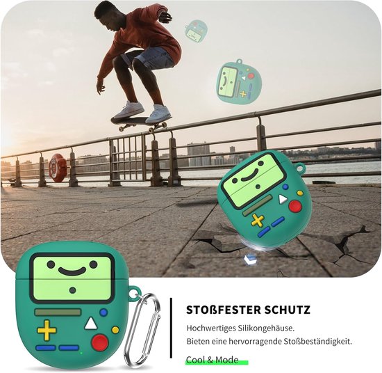 [6 in 1] MOWYEOK hoofdtelefoonhoes voor Bose, compatibel met Bose QuietComfort oordopjes II/QuietComfort Ultra, karikatuur spelconsoles, design, zachte siliconen beschermhoes met karabijnhaak en — afbeelding 3