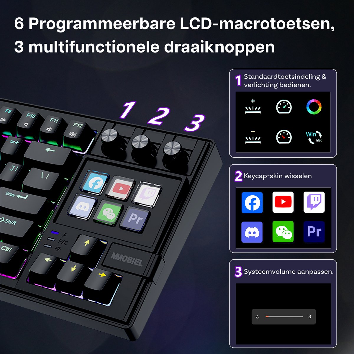 MMOBIEL Mechanisch Toetsenbord met 6 Macrotoetsen & RGB thumbnail 4