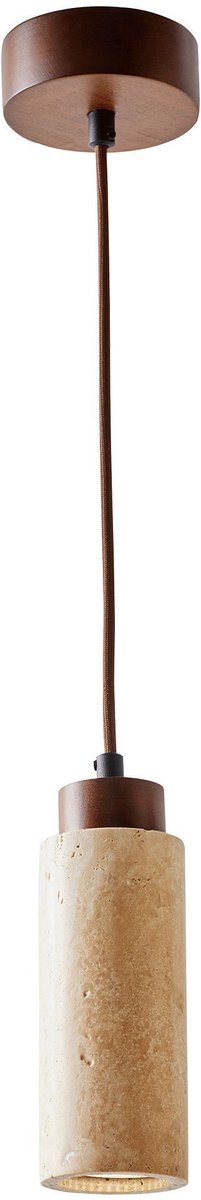 Asir - Kroonluchter - Beige en Walnoot - 24,4 x 32,8 x 17,7 cm