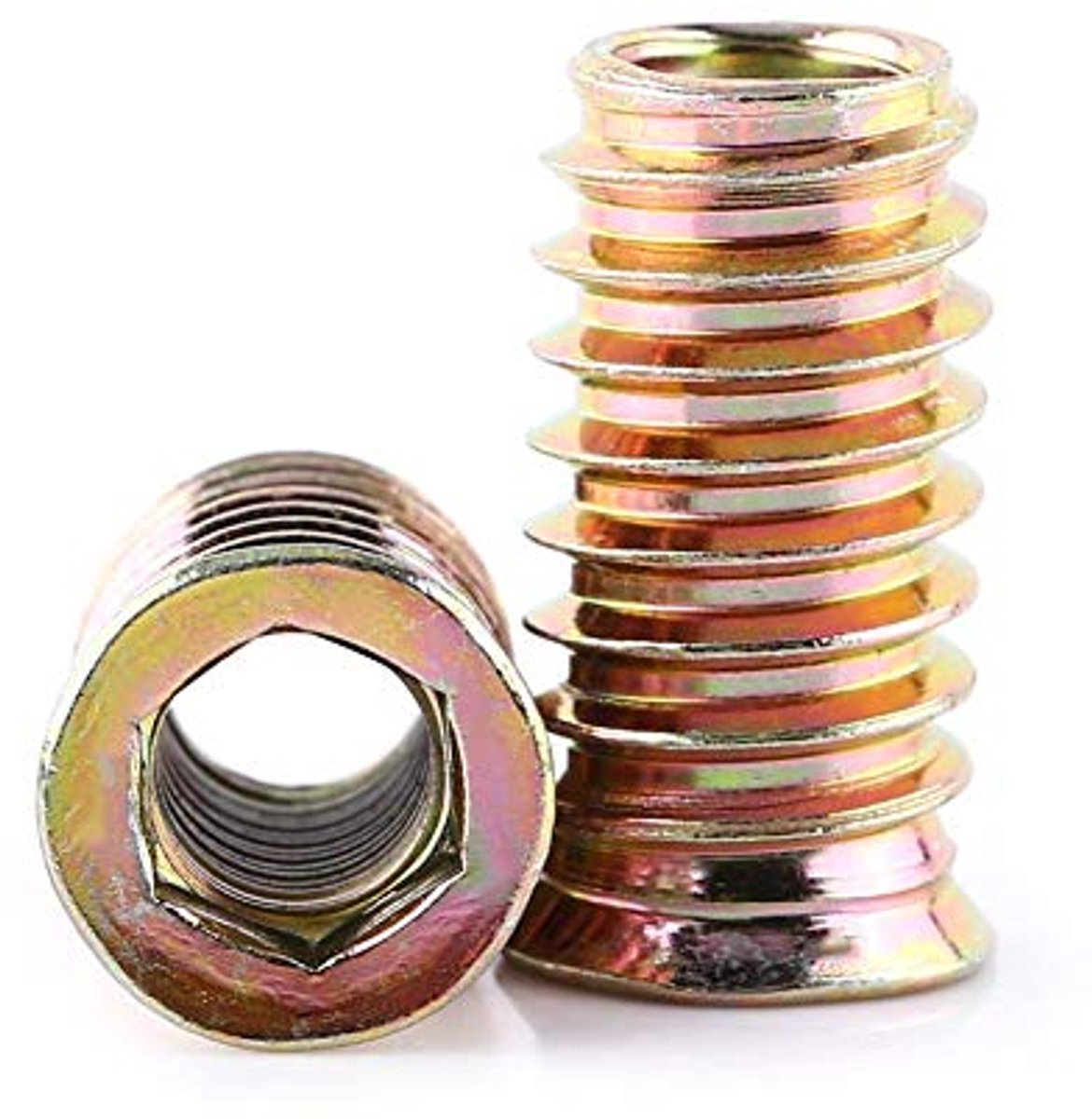 Moeren, 20 stuks meubelmoeren, zeskantige stopcontacten, vrouwelijke schroefdraad, gecoat van koolstofstaal, voor houten meubels (M8 x 25 mm)