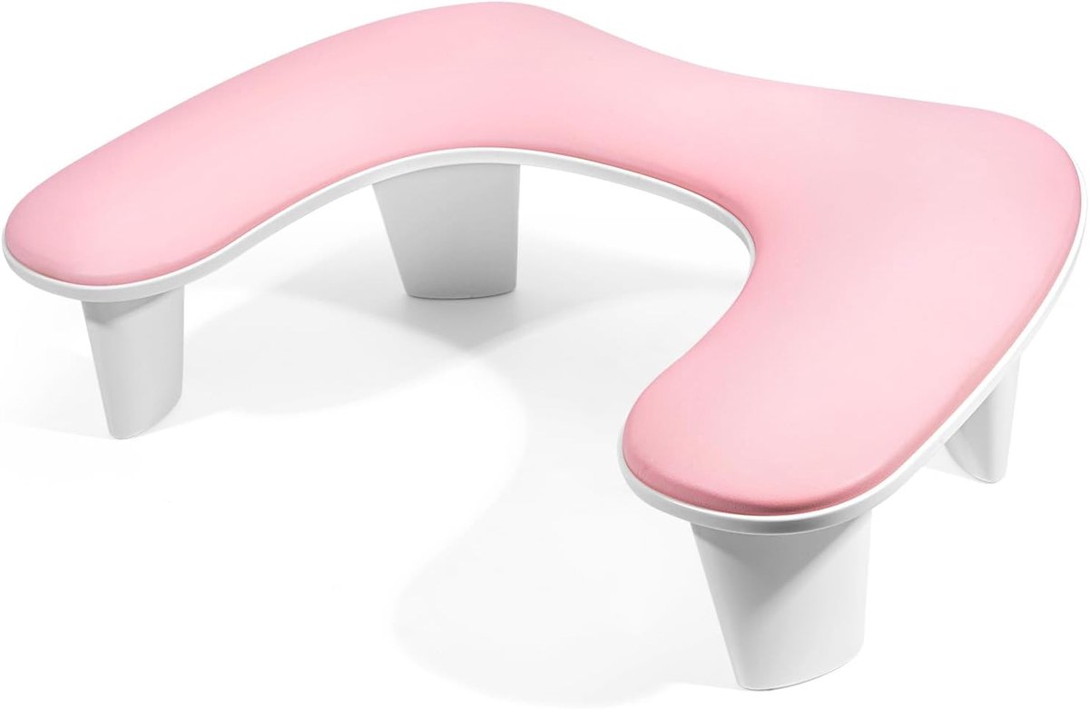 Nagelarmsteun U-vorm: roze armsteun voor nagels voor gebruik in nagelsalons - Franse nagelkunstarmsteun voor nagelkunstliefhebbers nagelkunstsalon