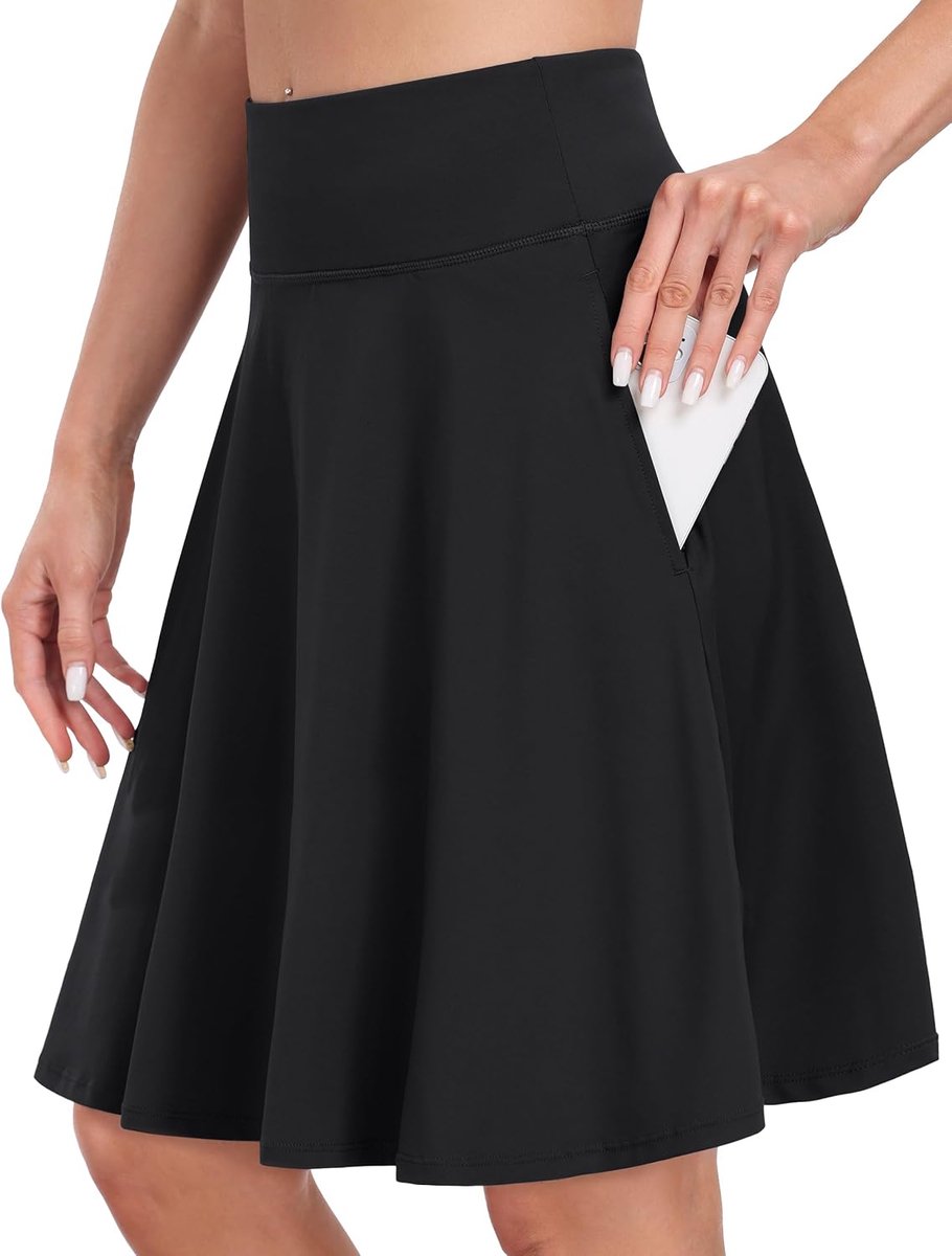 50,8 cm dames knielengte tennis golf rokken met shorts en zakken hoge taille atletische casual workout skorts