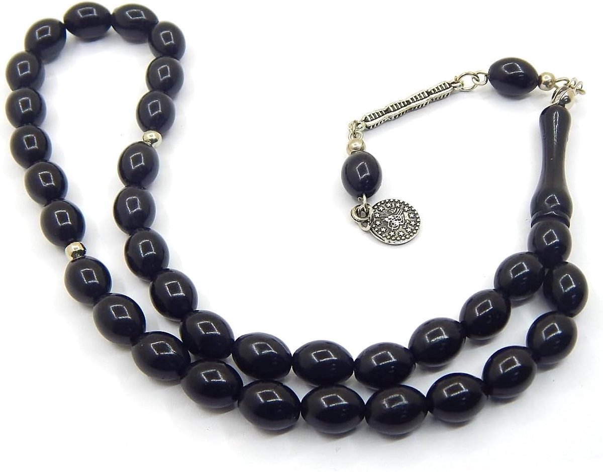 Kralen Tesbih Tasbih Tespih Misbaha Subha 33, 12 mm ovale vorm moslim islamitische rozenkrans met etnische gebedskralen, sieraden, armbanden