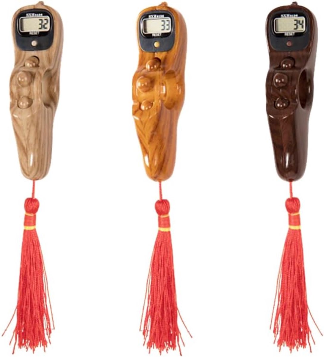 Tasbih elektronische rozenkransteller, 3 stuks, draagbare digitale teller met digitale rozenkrans, voor meditatie, ontspanning, moslimgebed, 3 stuks