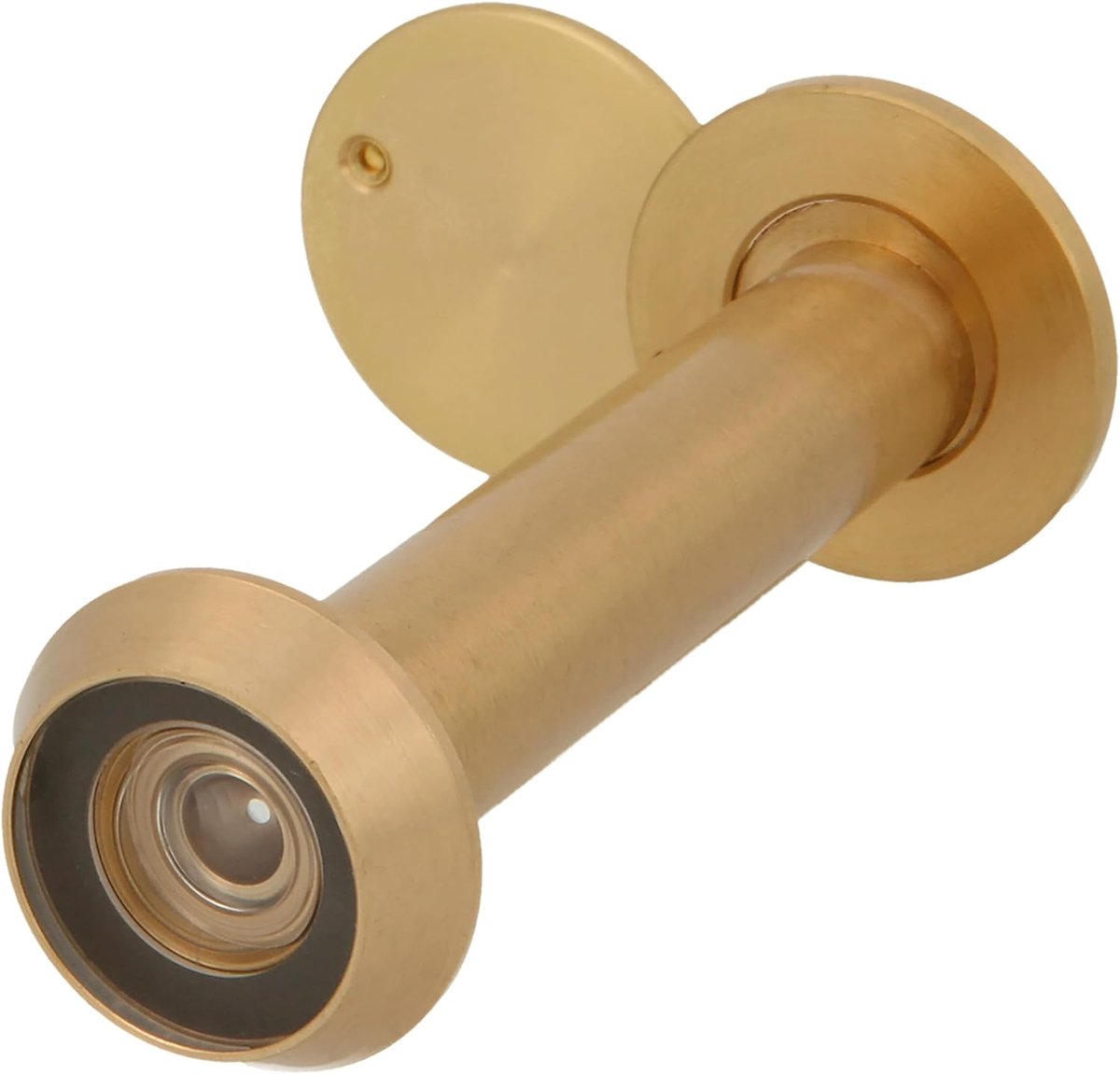 - Kijkgaatje Mod. 3 met Superhoeklens voor binnen- en buitendeuren 3-14 Aluminium in goudkleur - Messing - Afmetingen: Diameter 14 mm - Deurdikte: 70-110 mm