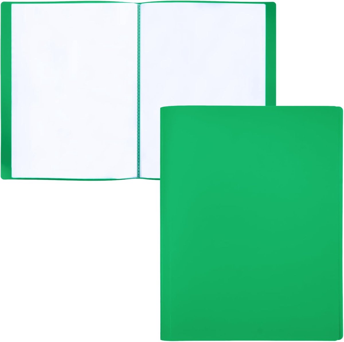 PAPER - A4-documentenmap met transparante hoezen van 100% biologisch afbreekbaar polypropyleen, 30 transparante documentenhoezen voor thuis en op kantoor (A4, 30 hoesjes, groen)