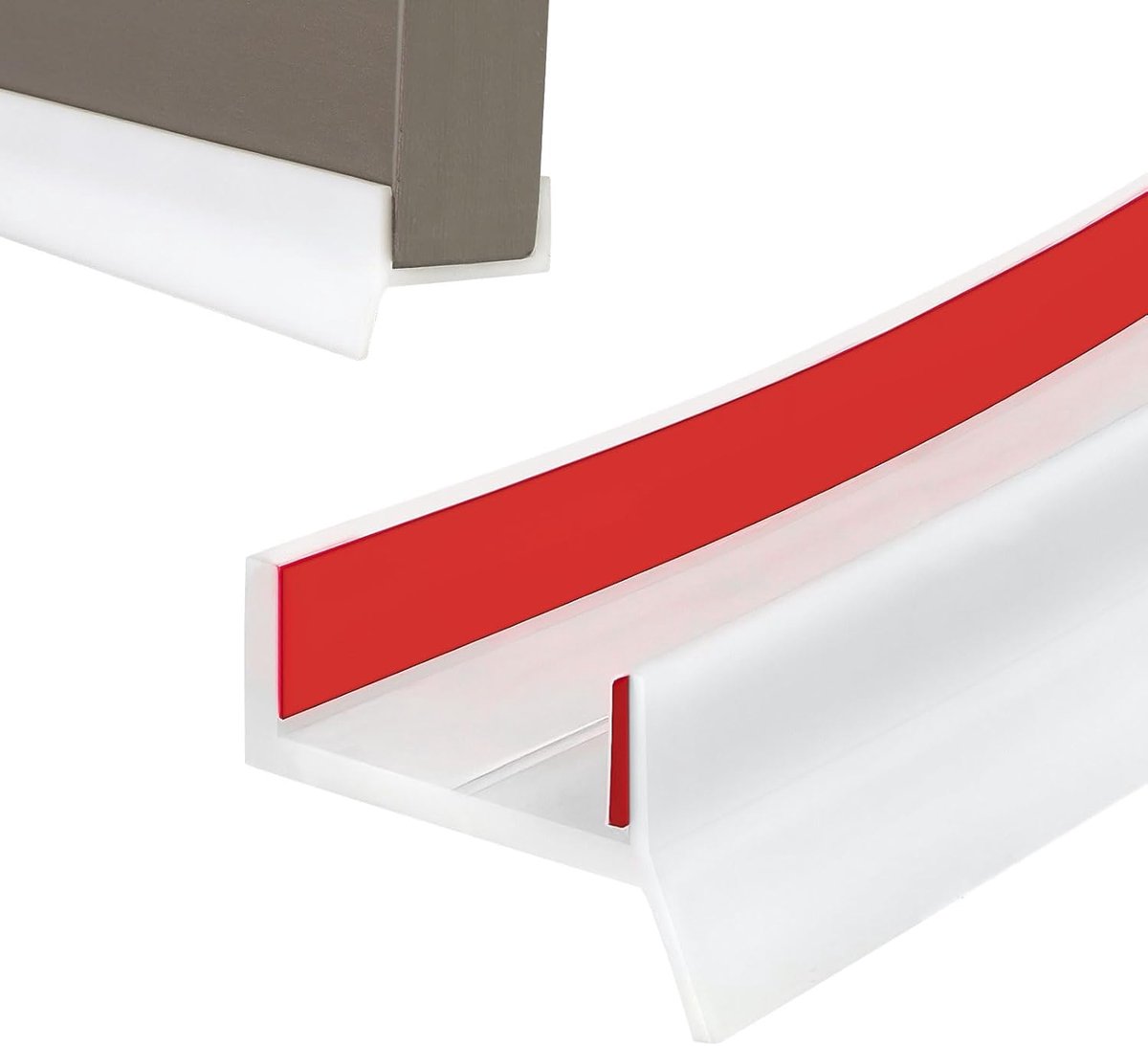 Flexibele deurrandafwerking, keukenplint, siliconen afdichtingsprofiel, zelfklevende afdichtstrip voor afdichtingsprofielen van 15 mm, 16 mm, 17 mm dikte (wit, 5 m)