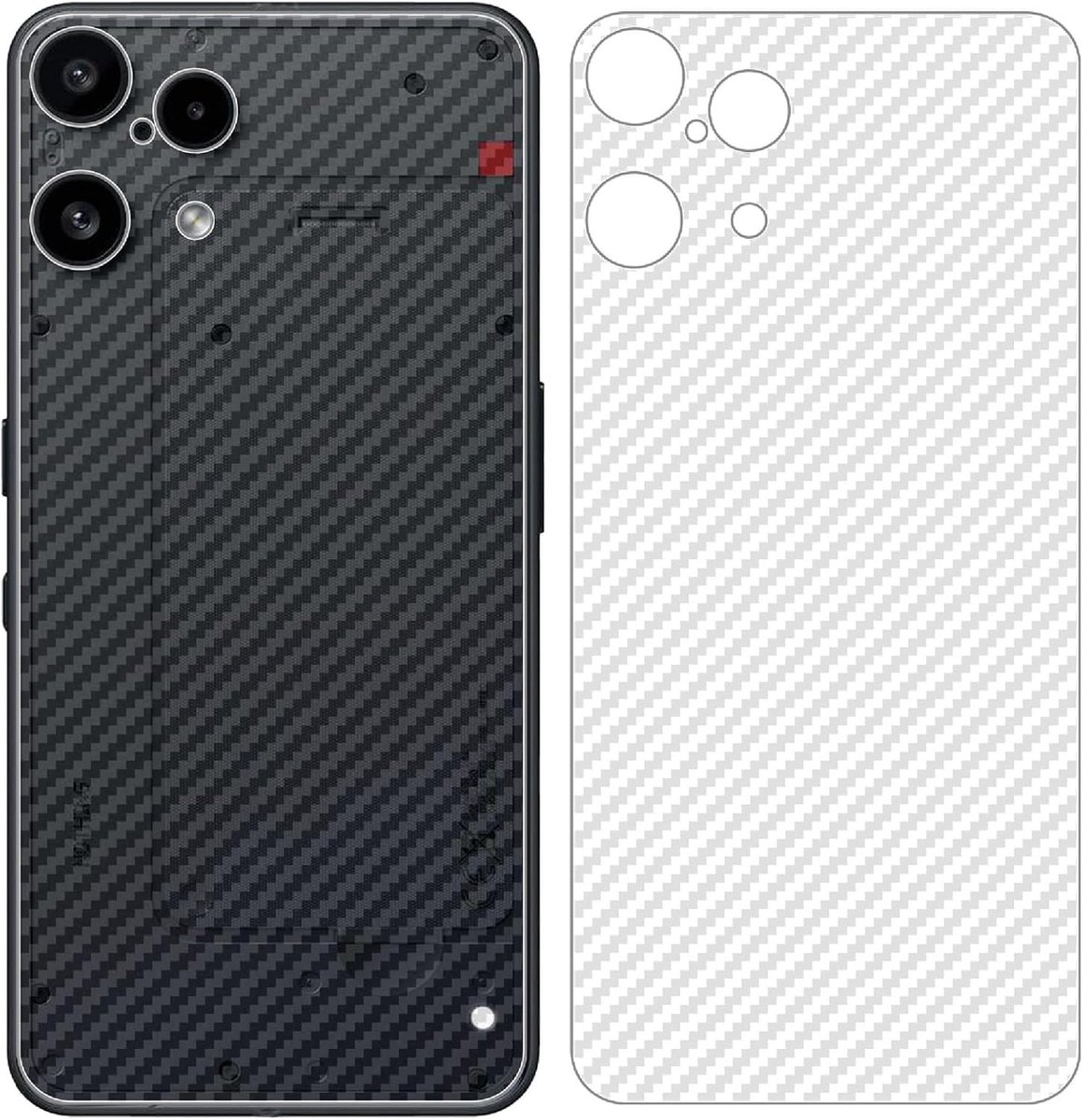 Achterzijdebescherming voor Nothing Phone 3a Lite, 4 stuks, 0,1 mm, zacht, ultradun, bescherming aan de achterkant, antislip, vingerafdruk