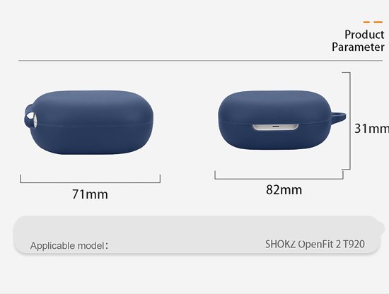 Cilicone hoes compatibel met SHOKZ OpenFit 2 T920, ultradunne zachte hoes, slim fit, valbestendig, niet gemakkelijk vuil - geel — afbeelding 3