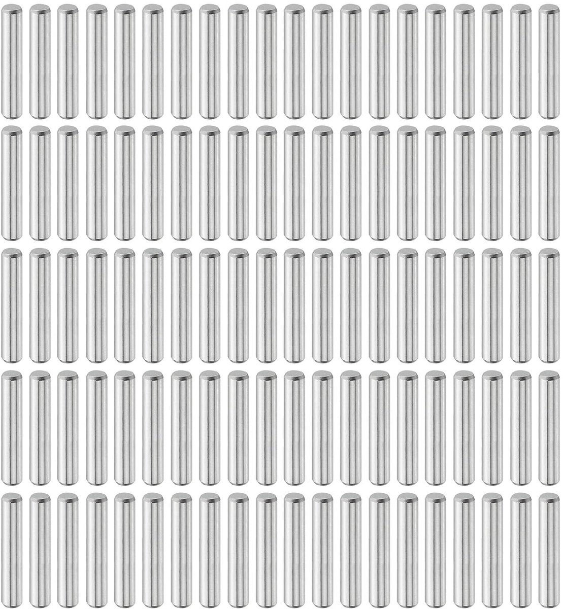 100 stuks cilinderpennen roestvrij, 3 mm x 16 mm plugpennen spanpen, 304 roestvrij stalen metalen pennen, zilverkleurige paspen bouten metaal voor doe-het-zelf, meubels, knutselprojecten