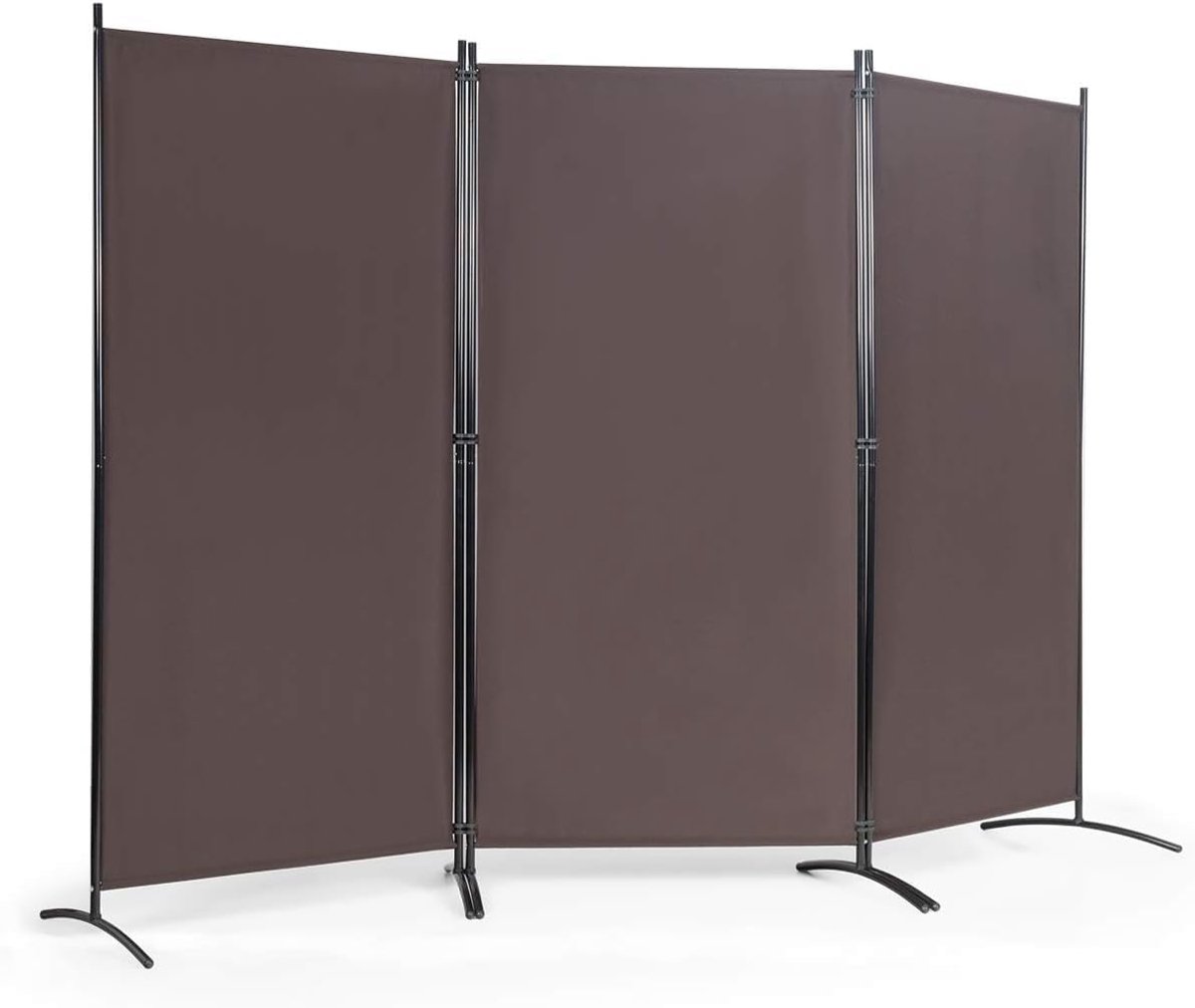 3-delige ruimteverdeler, kamerscherm, inklapbaar, 260 x 183 cm, scheidingswand, wandscherm van metaal en polyester binnen, inkijkbescherming, kamerverdeler