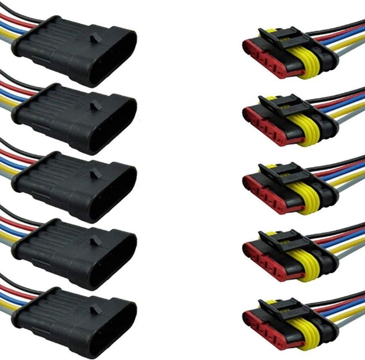 5 Stuks 5-polige Auto Waterdichte Elektrische Connector 16AWG Auto Kabelconnector Plug Auto Elektrische Draadconnectoren Stekker Snelverbinder Draadverbindingen