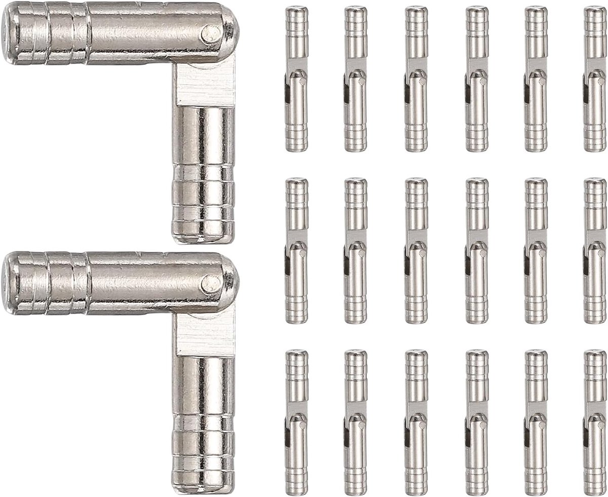 Scharnieren, 4 x 25 mm, scharnieren voor opvouwbare juwelendozen, van messing, verborgen cilinder, voor muziekdozen, kleine houtbewerking, projecten, deuren