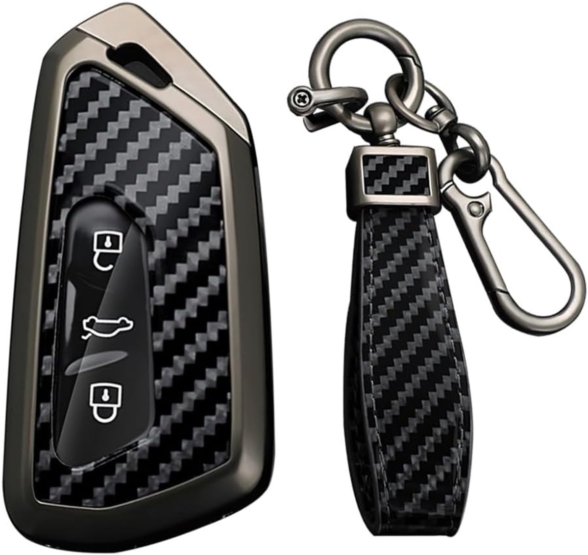 Sleutelhoes geschikt voor VW Golf 8 GTE GTI ID.3 ID.4 GTX Geschikt voor Seat Leon MK4 Cupra Formentor Geschikt voor Skoda Octavia Enyaq metalen sleutelcover sleutelhanger