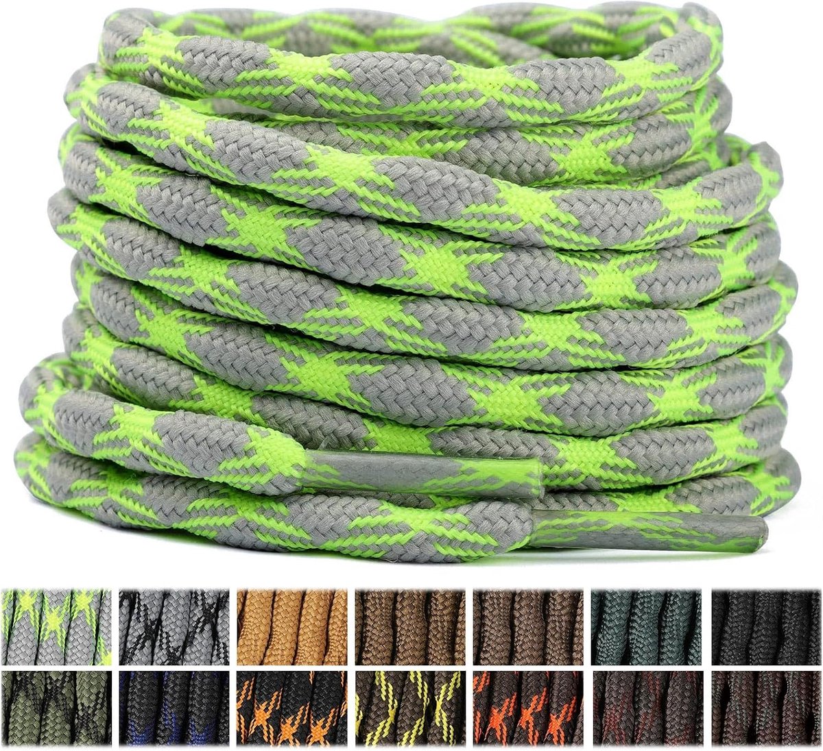 Schoenveters [2 paar] voor wandelschoenen wandelschoenen werkschoenen - 15 kleuren, 5 lengtes, 5,5mm diameter