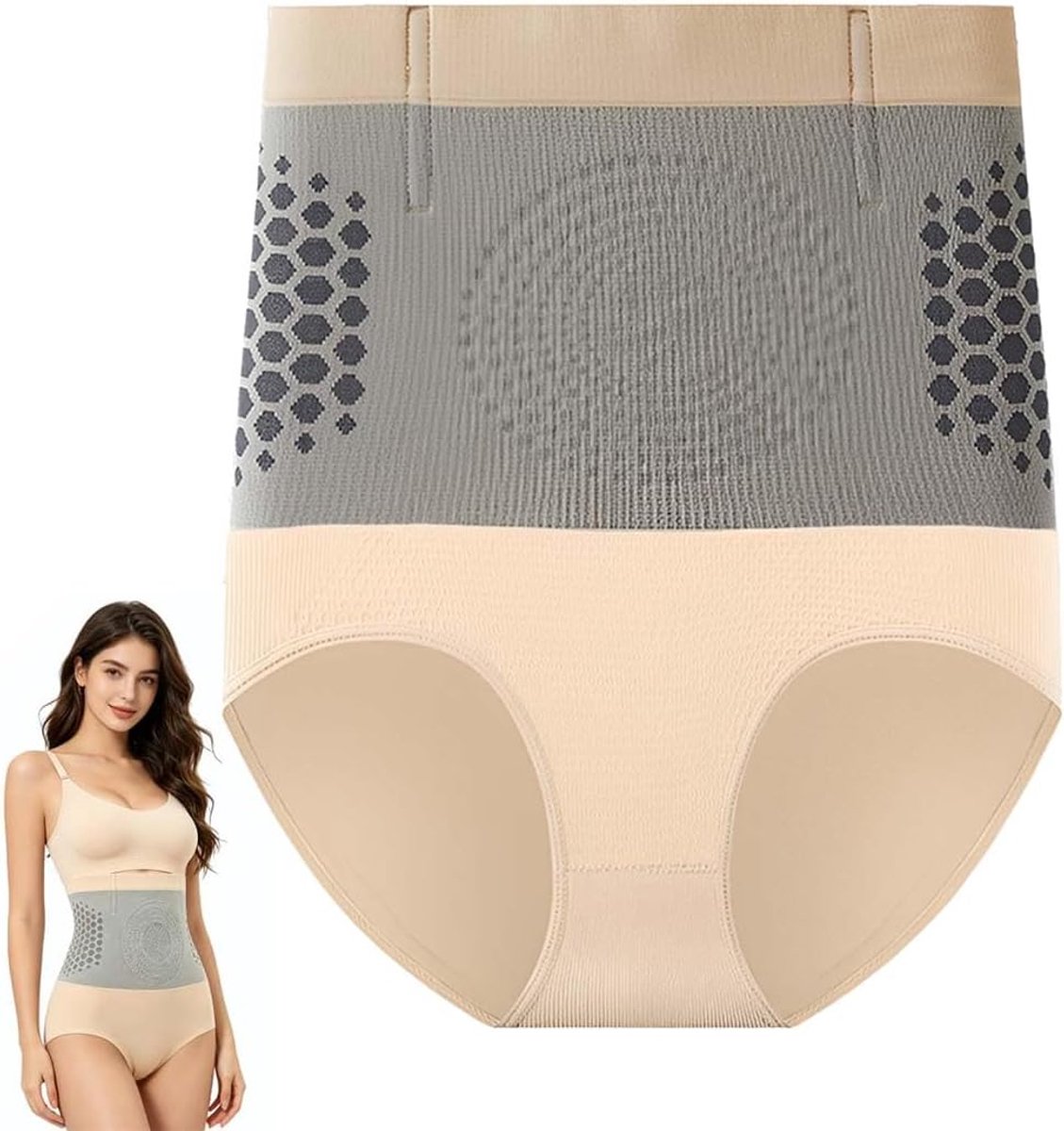 1 Stuk Modellering van Het Lichaam Veiligheidsondergoed,Dames Corrigerende Tailleband,Dames Corrigerende Shapewear,Tilt de Billen,Kreukbestendig,Geschikt voor Vrouwen,XL(Beige)
