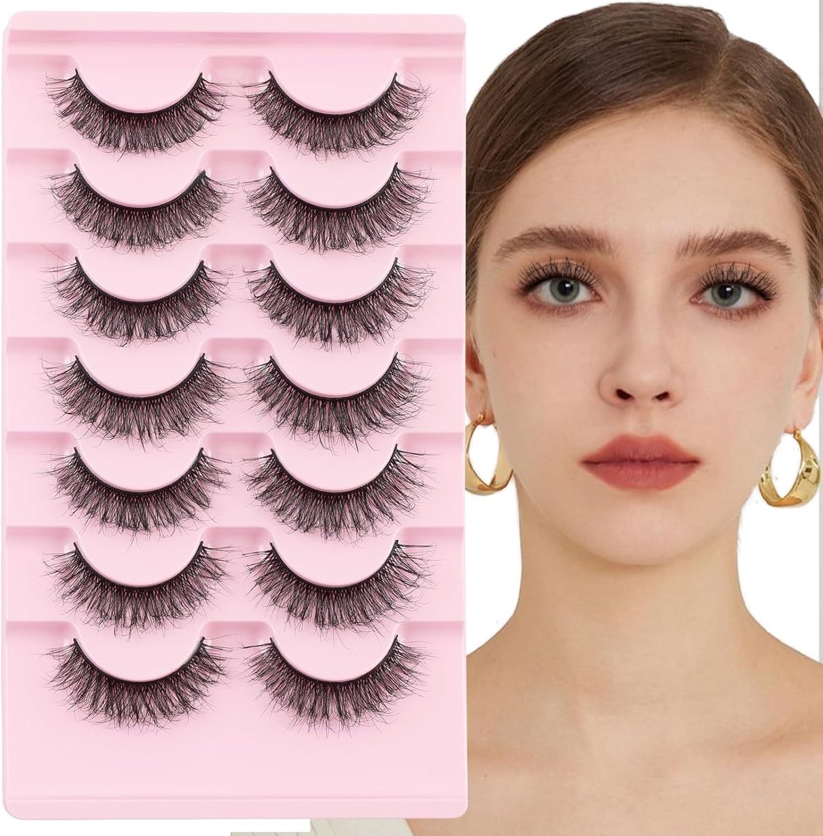 cluster wimpers, C-krul, Wispy, 7 paar | Kunstwimpers, 3D DIY Lash Extension voor een natuurlijke look, pluizig en herbruikbaar