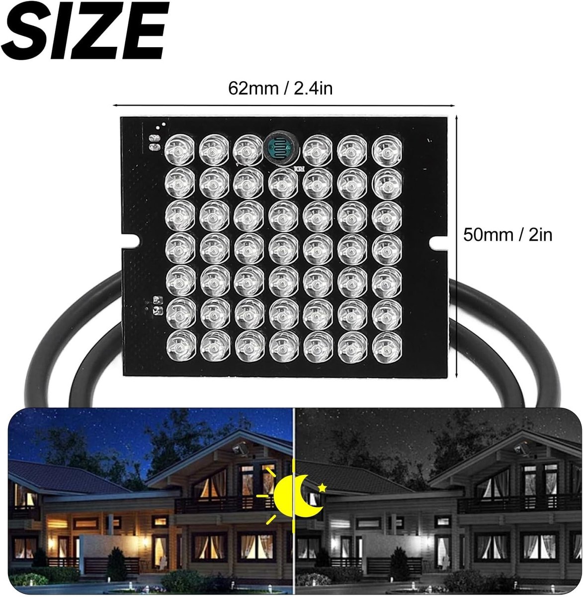 Allecto - 940nm IR LED's - Compact Nachtzicht - 12V DC - Beveiligingscamera Lichtbord - Energie-Efficiënt