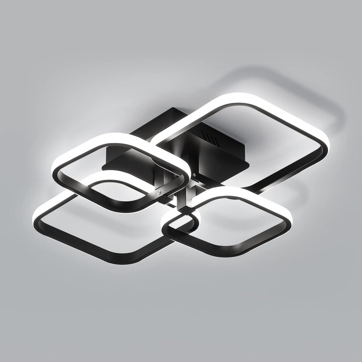 Riserva LED Plafondlamp Zwart - 60W - Koud Wit 6500K - Moderne Rechthoekige Plafondlamp - Aluminium Plafondverlichting voor Woonkamer en Slaapkamer