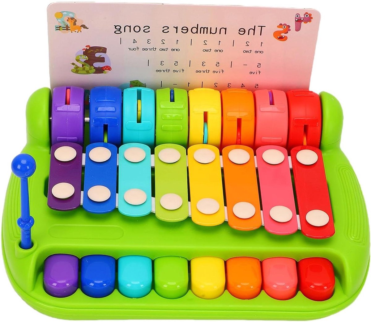 Babymuziekinstrument - Educatief Percussiespeelgoed - Ontwikkeling Muzikaal Gevoel - Grote Toetsen - 21 x 16 x 6 cm - Kleurrijk