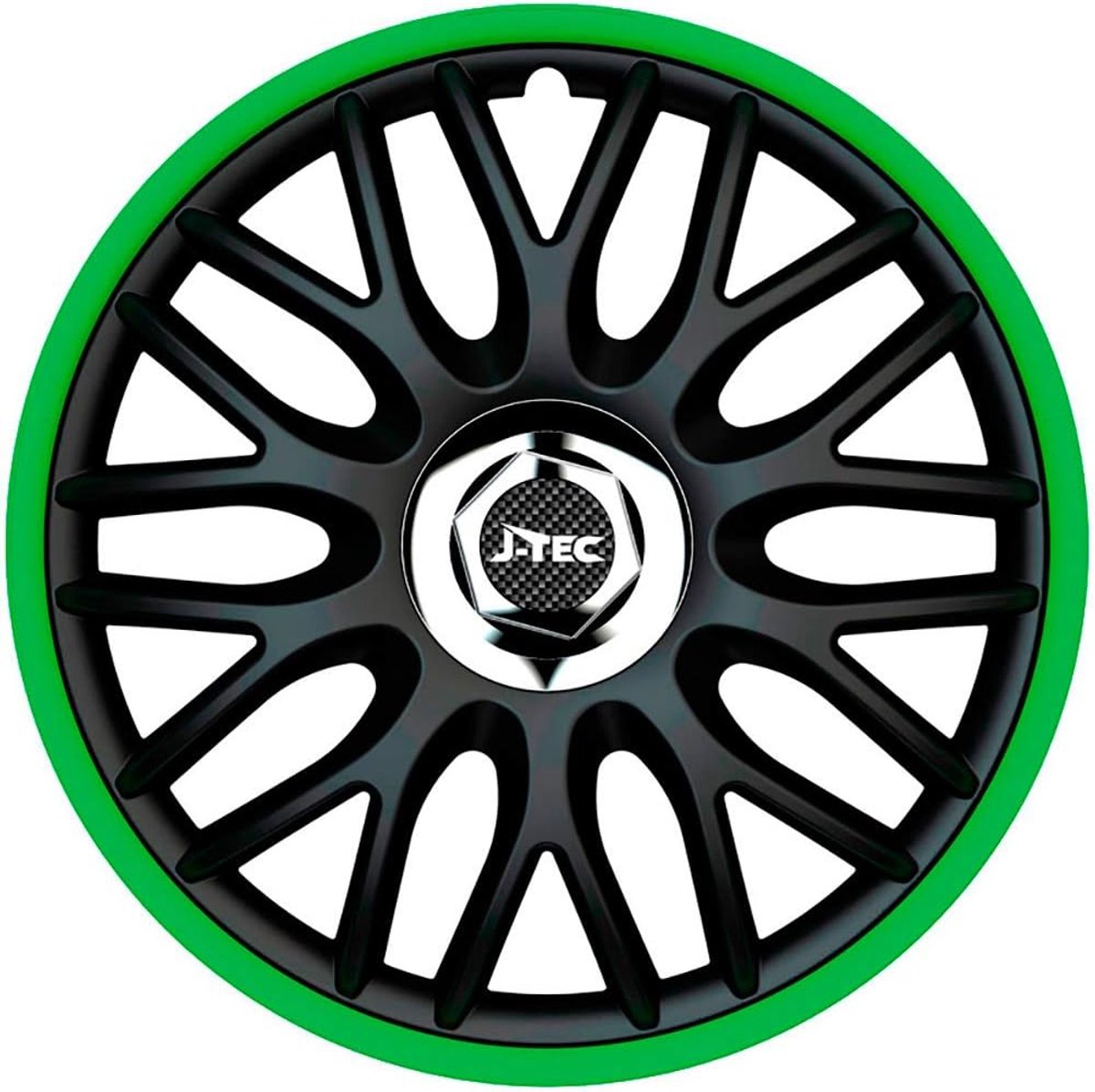 Wieltrimset 16 Inch - Zwart/Groen - Chroomring - Voor een sportieve uitstraling - ShopVlot
