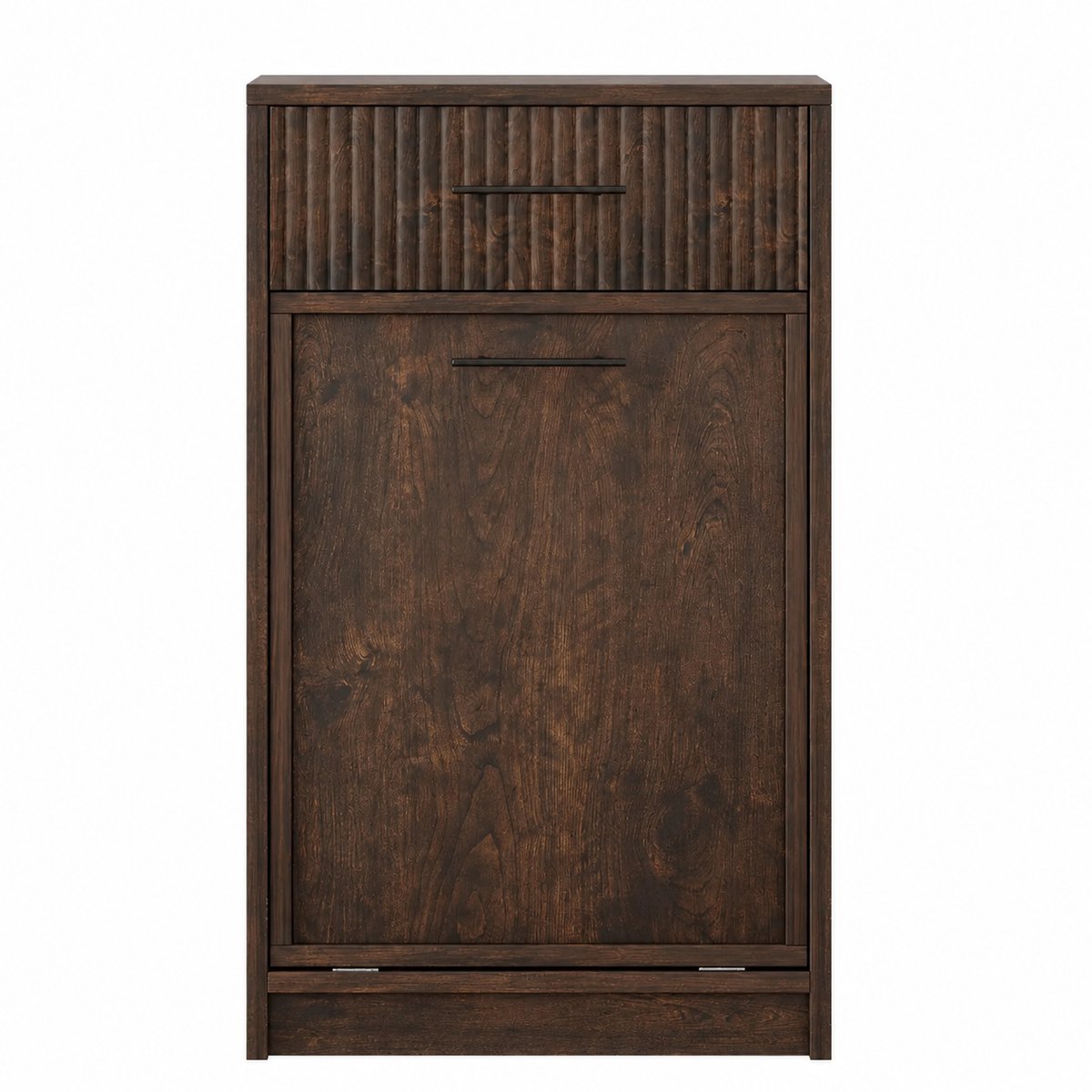 Bresht Waskast - MDF - Voor Badkamer, Wasruimte & Keuken - Met handgrepen - Kantelbeveiliging - Donker bruin - 50 x 35 x 90 cm