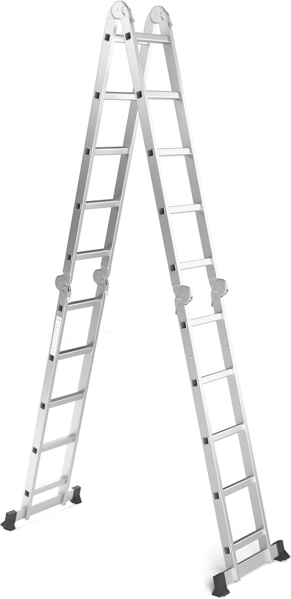 Vouwladder 4x5 - 5,8 m lang - Multifunctioneel - Geschikt voor professioneel en privé gebruik - ShopVlot