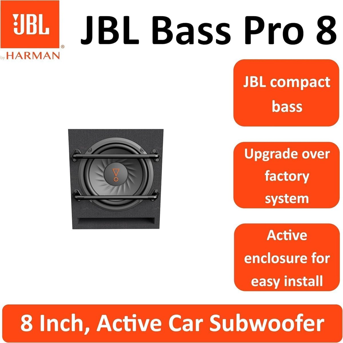 Actieve subwoofer - Auto audio - Muziek verbeteren - Ingebouwde versterker - 8 inch - Zwart – foto 2
