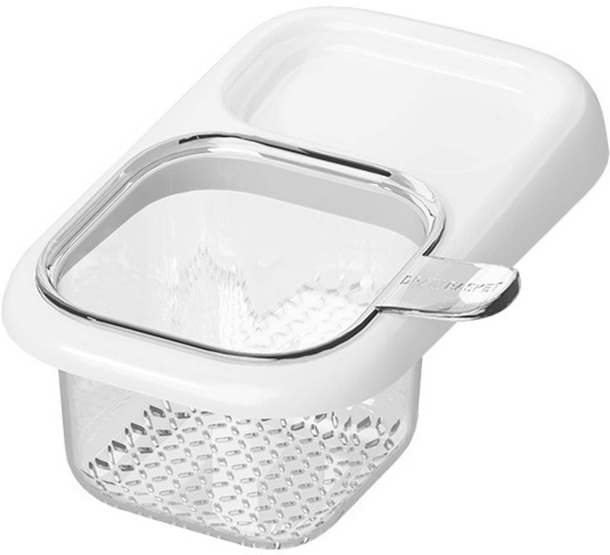 Afvoerzeefmandje - Gootsteenfilterschaal - 1 Stuks Zeefmandje voor Voedselresten en Theeblaadjes - Transparant Wit - Afvoerzeef voor Keuken - Afscheider voor Gootsteen - Gemakkelijk Schoon te Maken - Wit - 22 x 13 x 8,5 cm