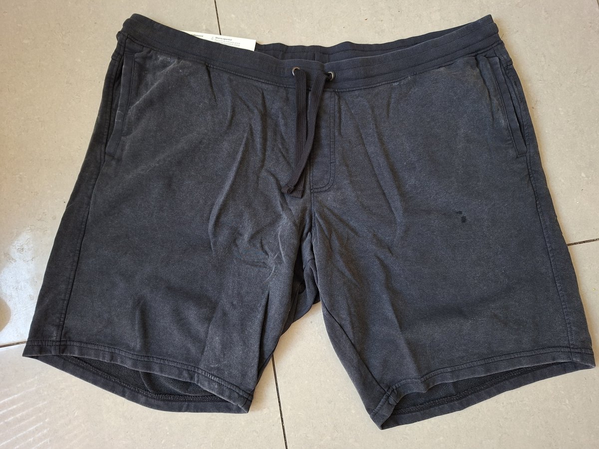 Livergy Korte Heren Jogging Broek / Zwart washed /Grote Maat 3XL 64/66 / Zijzakken en Achterzak