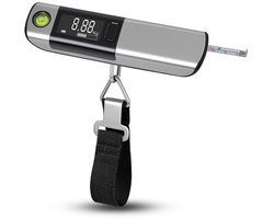 SnelShoppen - Digitale Kofferweegschaal met LCD Display, 50kg, Draagbare Hangweegschaal met Haak, Tarefunctie voor Bagage en Tassen, Nauwkeurige Gewic