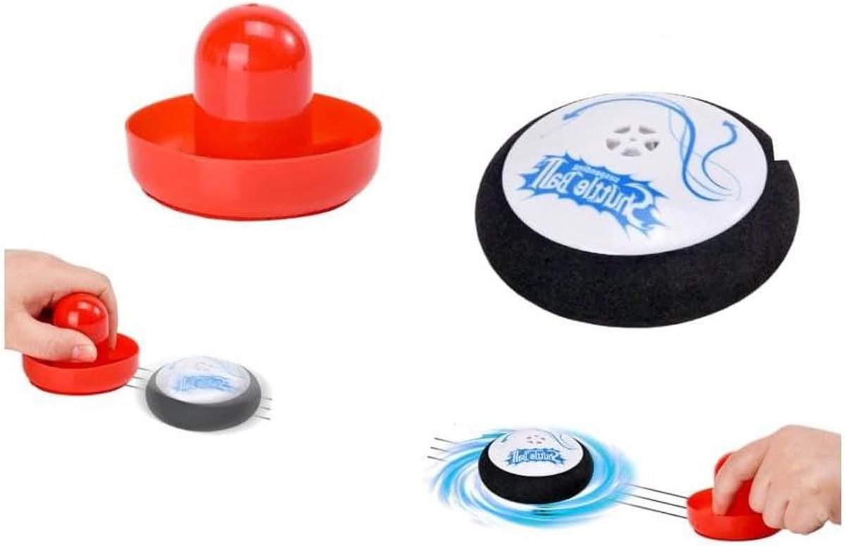 Air Hockey Puck - Lucht Hockey - Tafelspel - Draagbaar Ontwerp - 6 x 4 x 1 cm - Rood