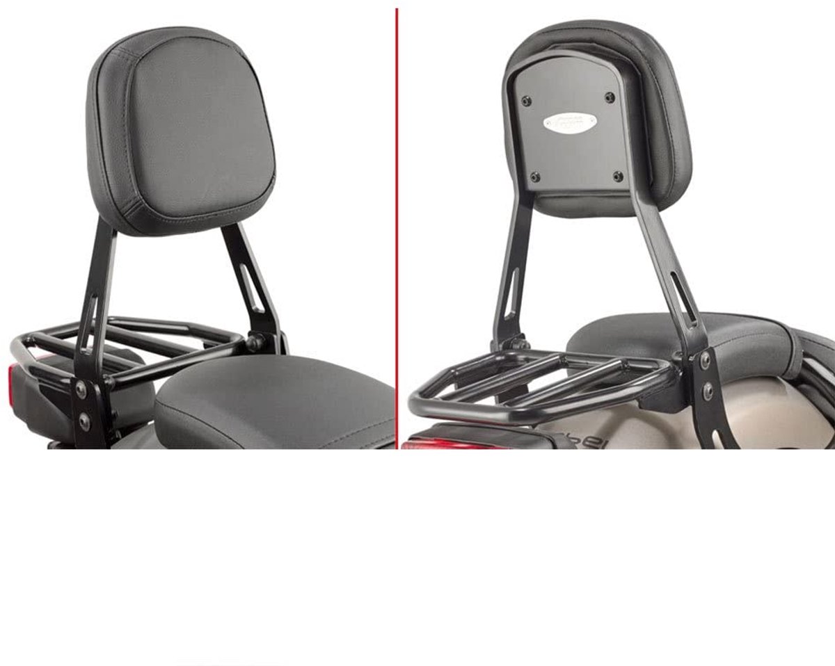 SnelShoppen - Speciale rugpaneel zwart met bagagedrager voor Honda CMX 500 Rebel (17-18) - Duurzaam, stijlvol, perfect voor motorliefhebbers