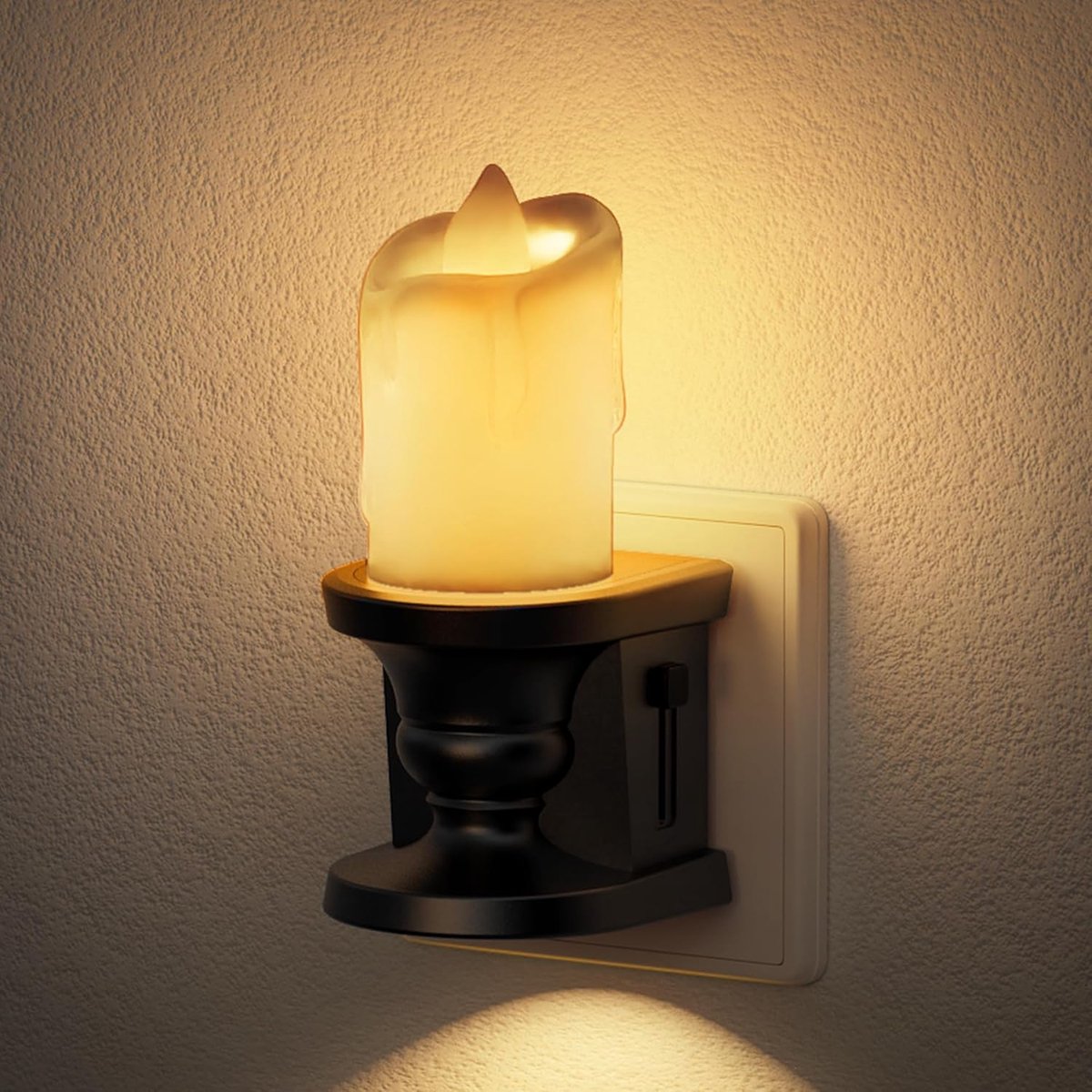 Nachtlamp Dimbaar - 2700K Warm Wit - Vlamloze Kaars Effect - Veilig voor slaapkamer en trap - ShopVlot