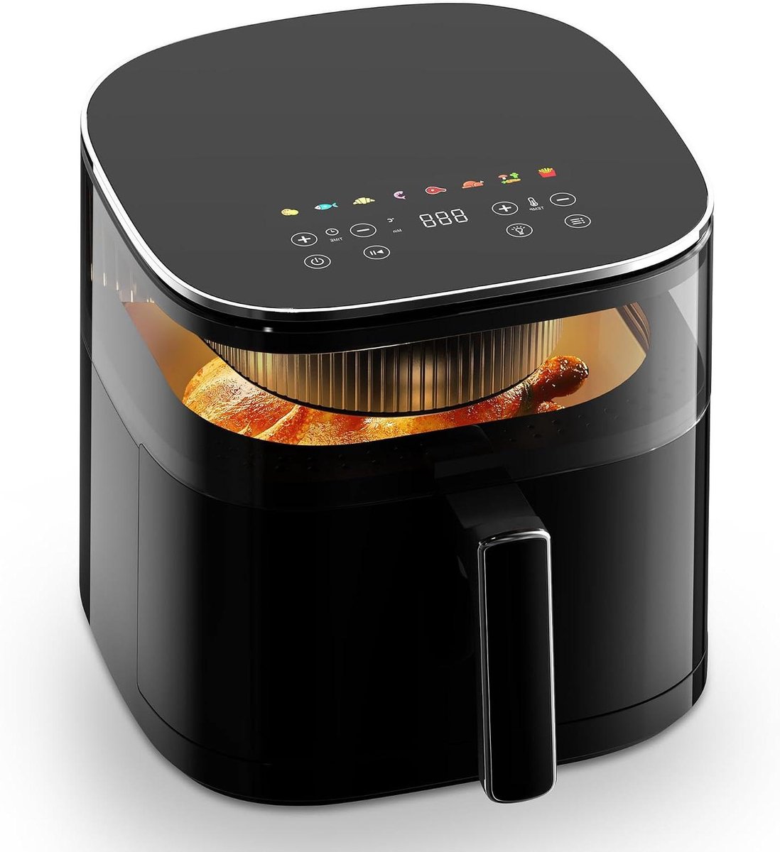 Heteluchtfriteuse - Airfryer - Gezond Koken - Met Kijkvenster - 5.7 Liter - Zwart