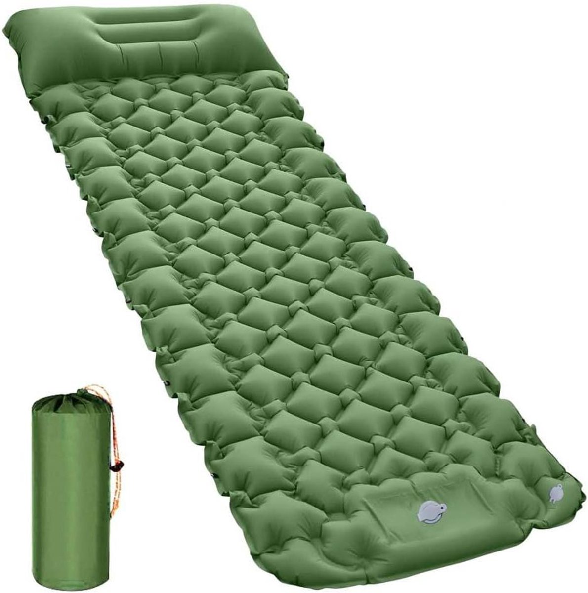 Kampeer Mat - Slaapmat Luchtbed - Kamperen Backpacken - Voetpomp Inclusief - 234 x 70 x 5 cm - Groen