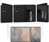 Technow hoesje + Screenprotector geschikt voor Samsung Galaxy Z Fold 8 – Liquid Back Case - Cover - Zwart