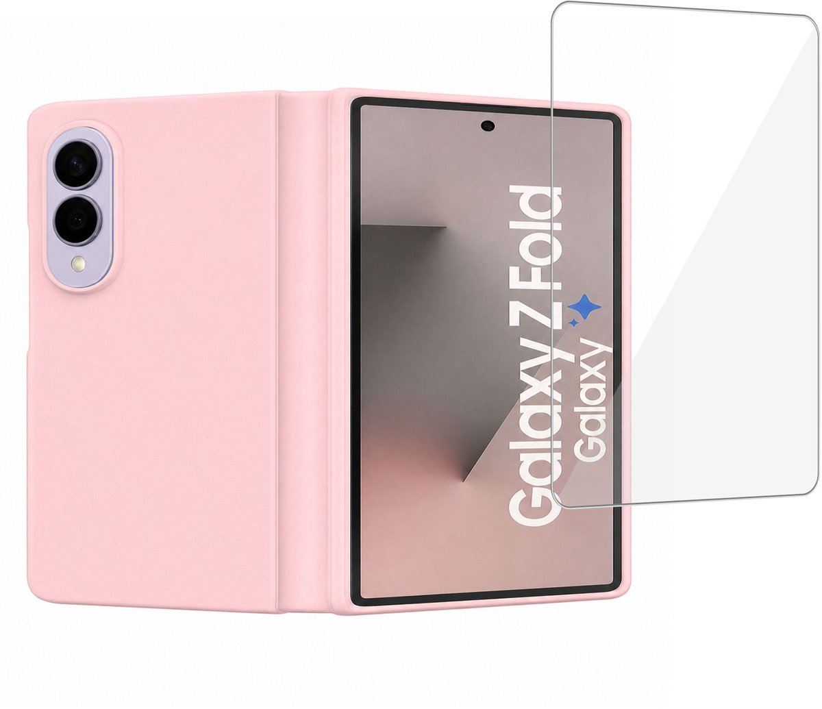 ChiGuard Hoesje & Screenprotector geschikt voor Samsung Galaxy Z Fold 8 - Case - Rose