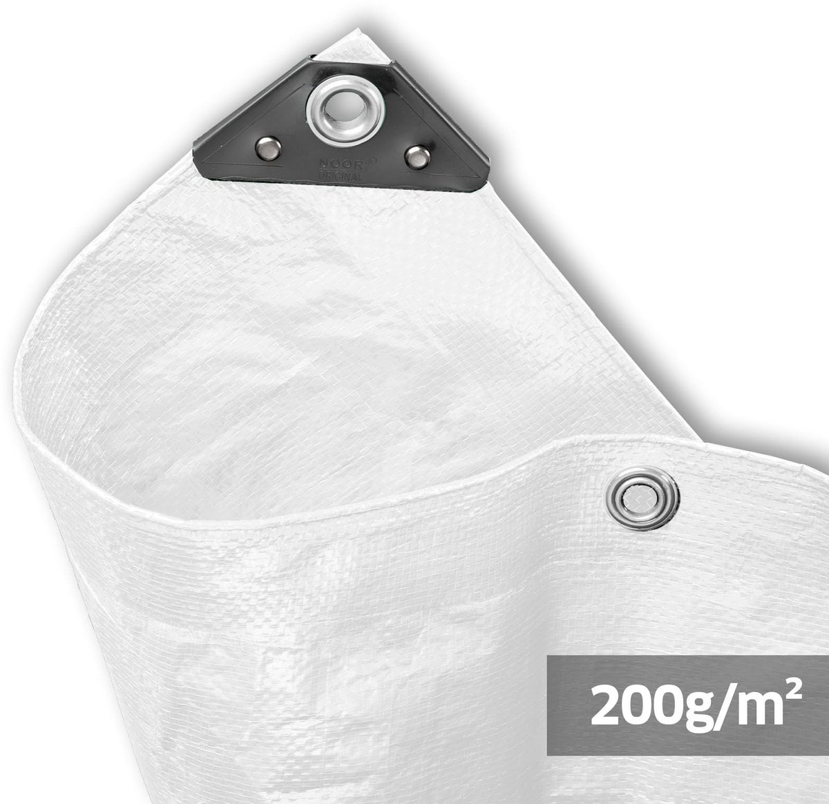 Omgoods - Multifunctioneel Afdekzeil 200 g/m² - 3 x 6 m, Wit, UV-bestendig