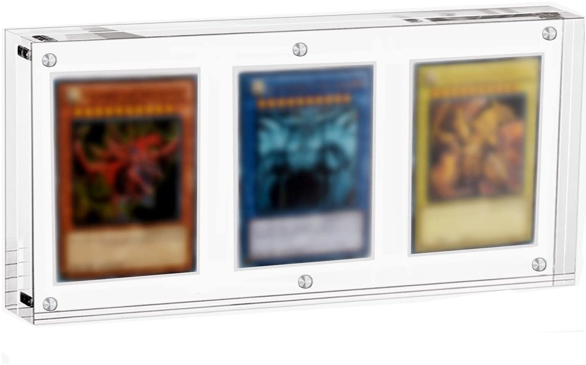 Omgoods - Kaarten Transparante Magnetische Display Houder - 3 Kaart Slots