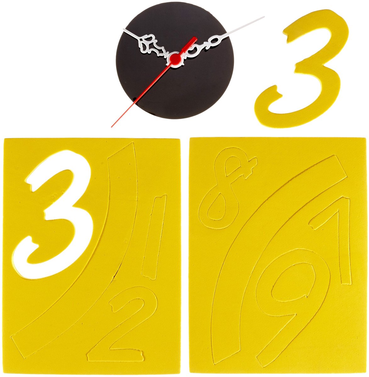Omgoods - Kleurrijke Wandklok van Vinyl - Decoratieve 43 x 44 cm