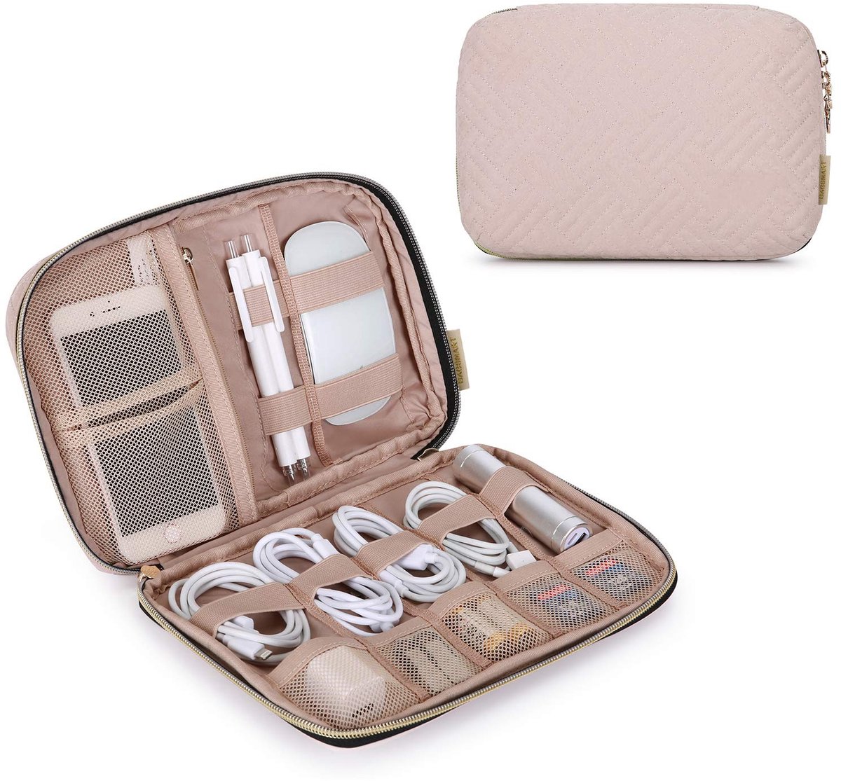 Omgoods - Elektronische Organizer voor Kabels en USB-Sticks - Stijl 2 - Roze