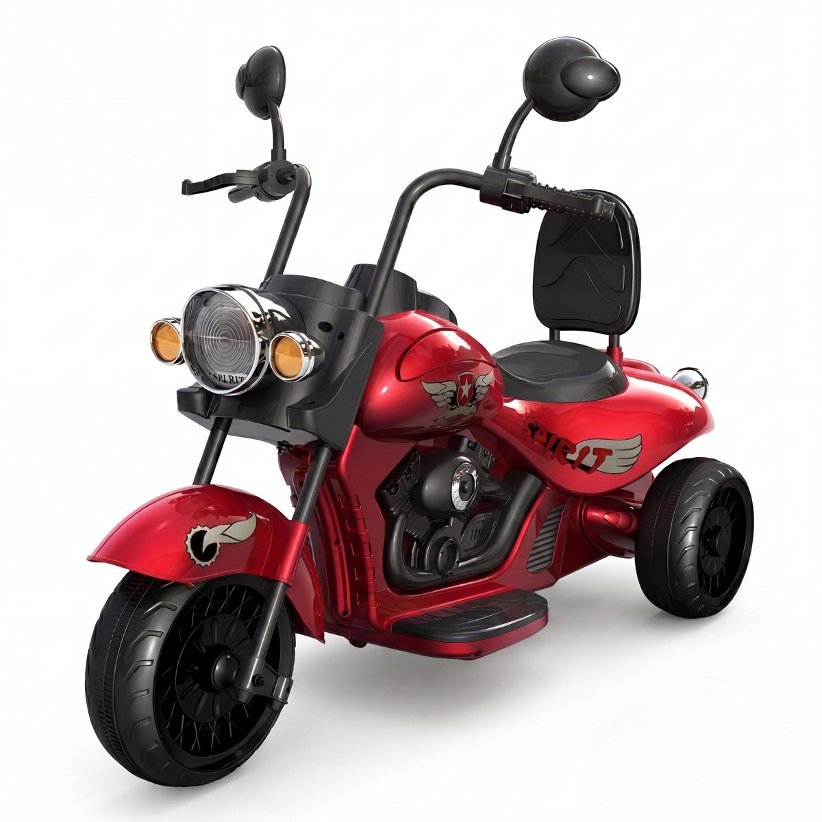 Danky Kindermotor - 12V 4,5Ah - 2x35W motor - LED-verlichting - Muziek & claxon - Vanaf 3 jaar - Rood