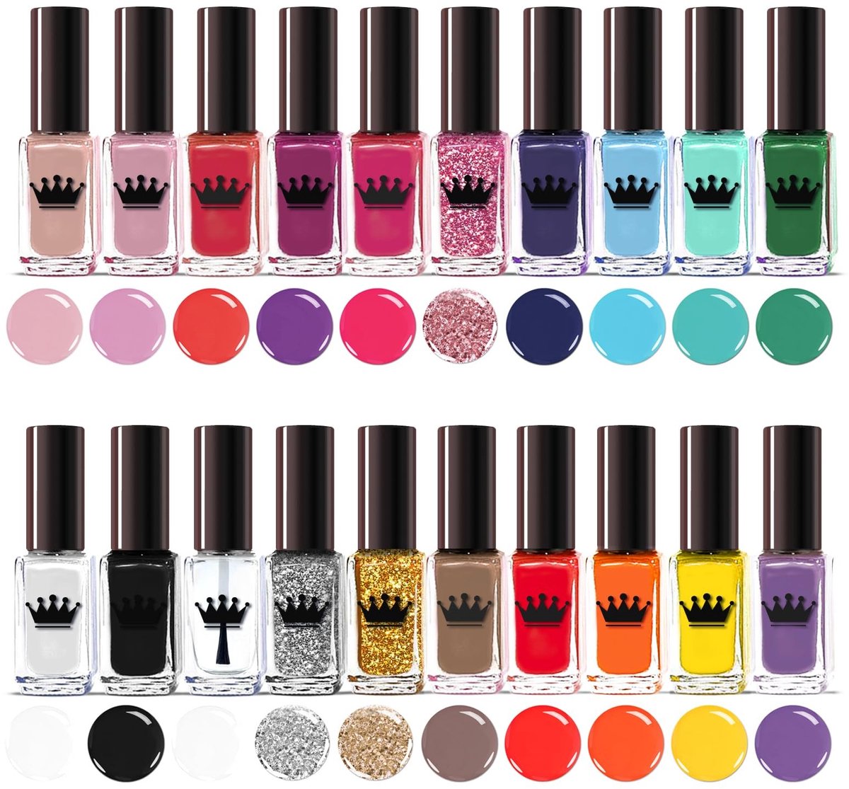 Omgoods - Set van 20 Nagellakflessen in Diverse Kleuren met Luxe Cadeaubox