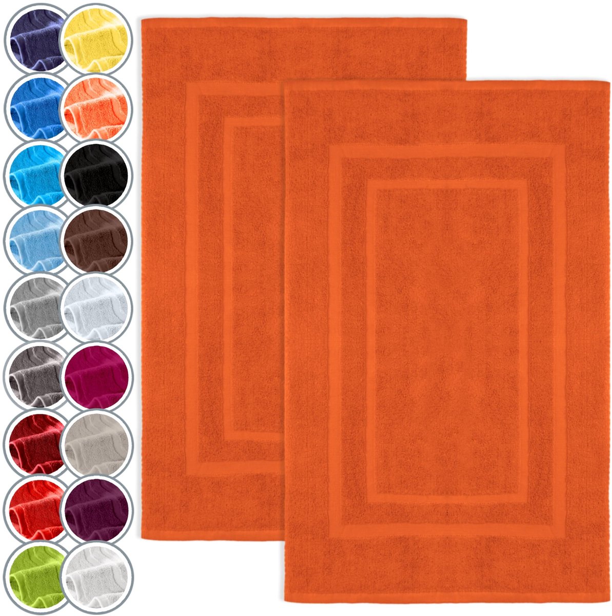 Omgoods - Set van 2 Badmatten van Katoen - 50x80 cm Terracotta